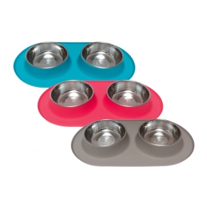 MessyMutts - Double Silicone Feeder with Stainless Bowls